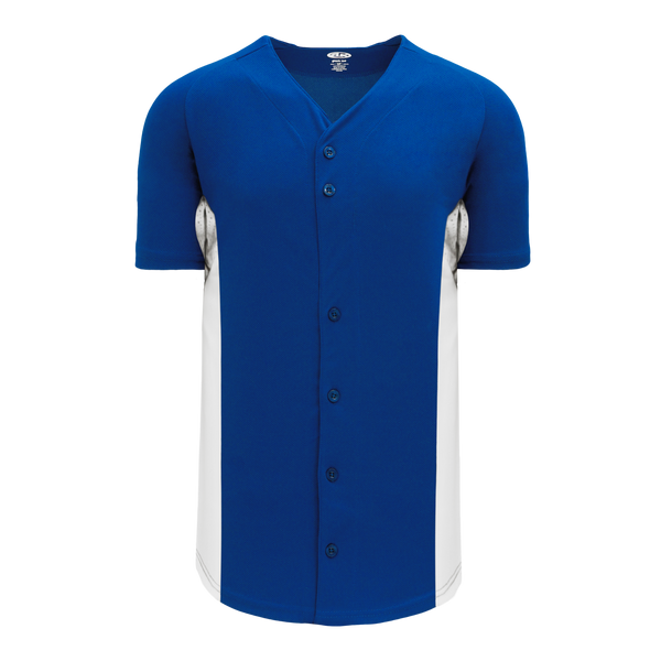 Athletic Knit Full Button Baseball Jersey with Contrast Mesh Inserts (BA1890)